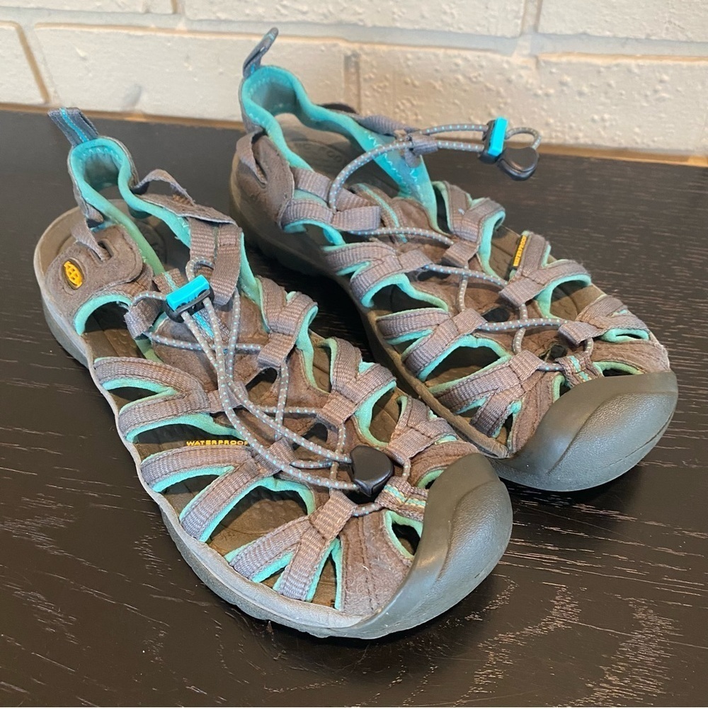 Keen Womens 9.5 shoes sandals Teal Gray Waterproof Whisper